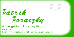 patrik poraczky business card